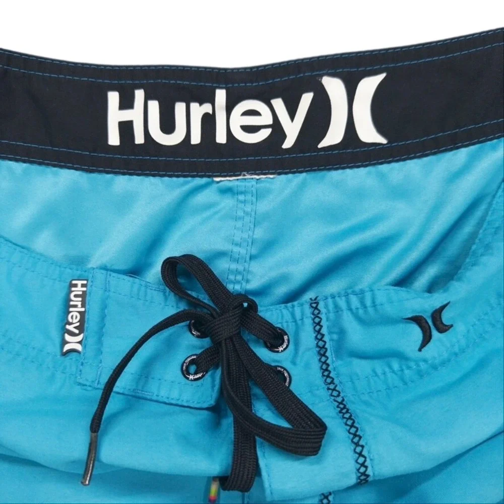 Hurley Board Shorts Mens 32 Blue Cargo Pocket Surf Swim Trunks Beachwear Summer